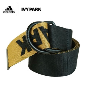 IVY PARK Black and Gold Woven D-Ring Web Belt